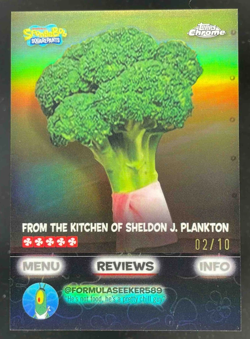 2025 Topps Chrome SpongeBob Kelp Reviews Black Live Action Broccoli /10