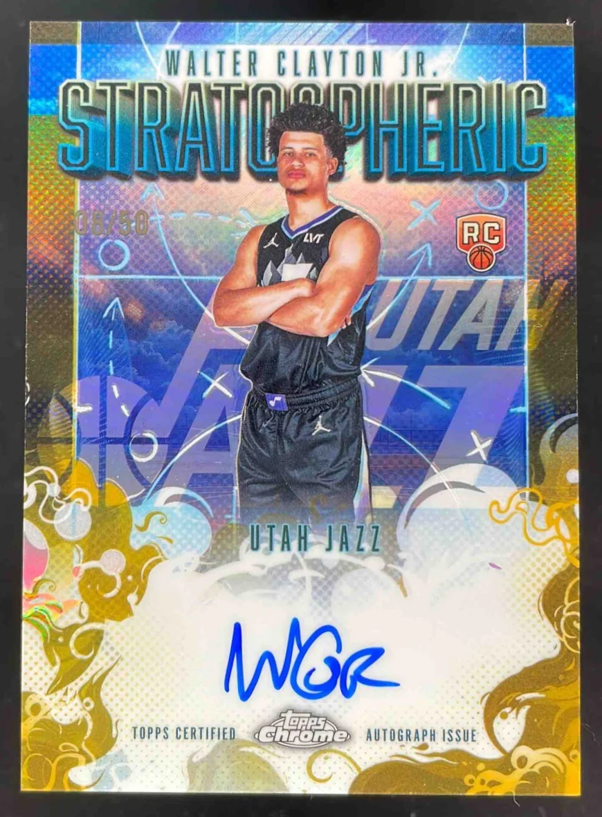 2025-26 Topps Chrome Rookie Stratospheric Gold Walter Clayton Jr. RC Auto /50