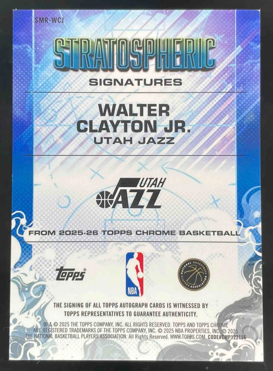 2025-26 Topps Chrome Rookie Stratospheric Gold Walter Clayton Jr. RC Auto /50 - Image 2