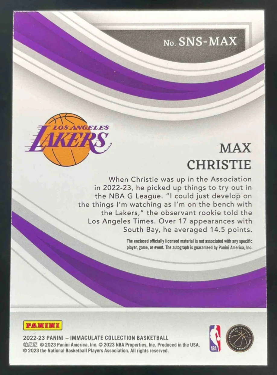 2022 Immaculate Collection Sneaker Swatches Red #SNSMAX Max Christie RC Auto /25 - Image 2