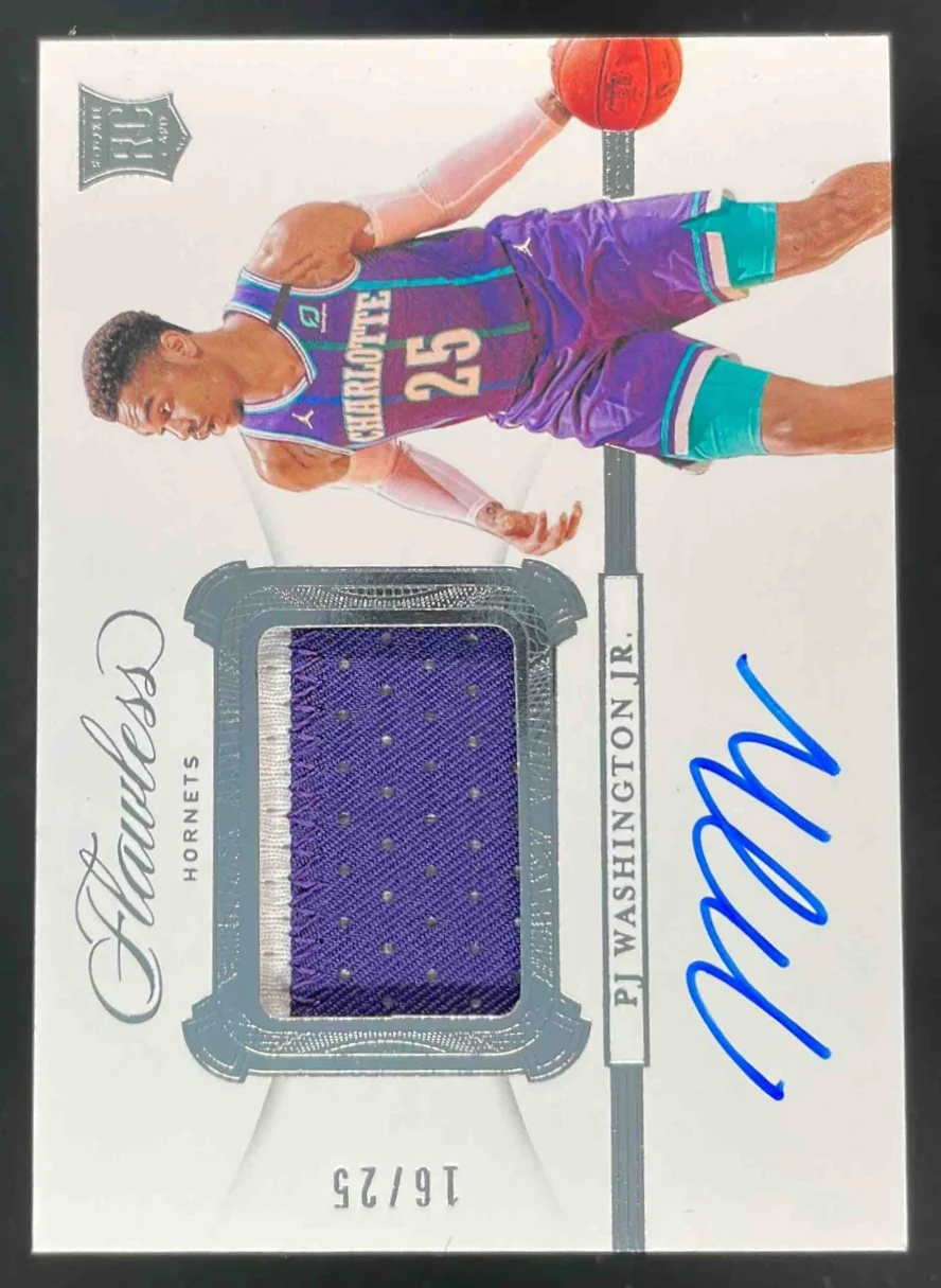 2019-20 Panini Flawless Prime Materials #SP-PJW PJ Washington Jr. RC Auto /25