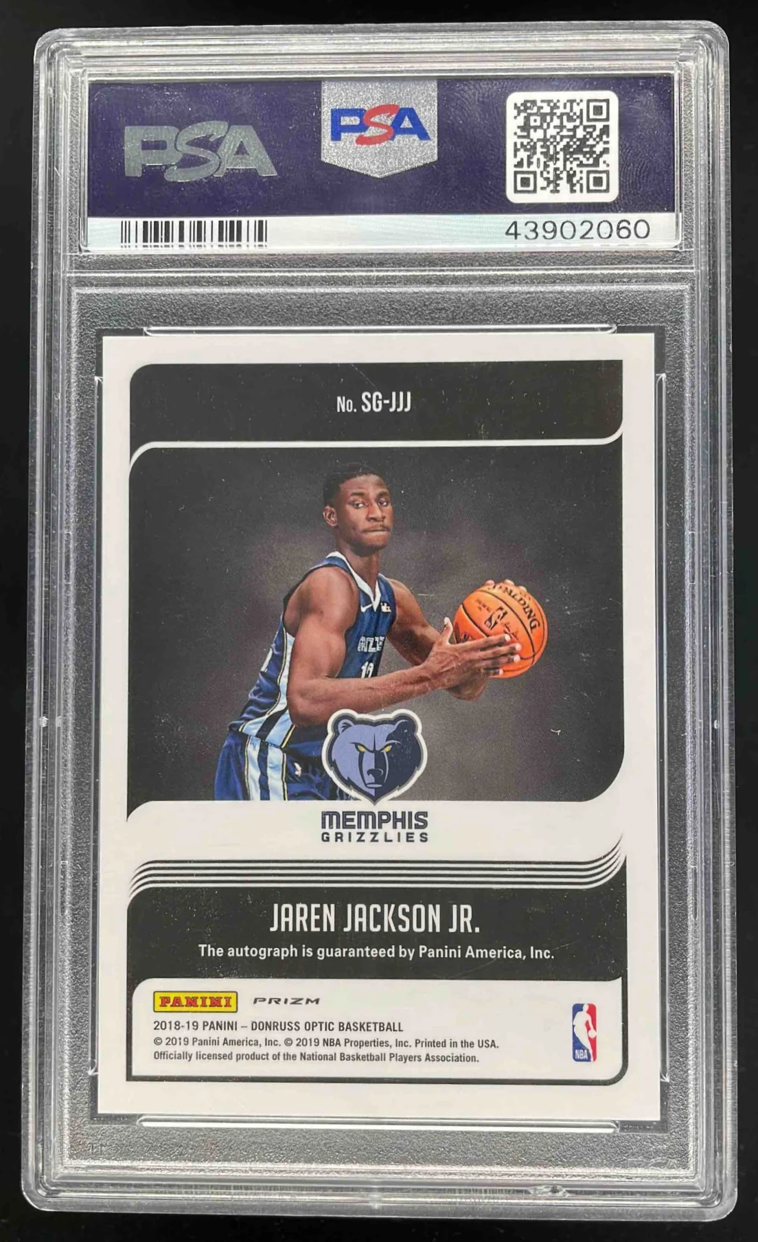2018-19 Donruss Optic Series Purple #SG-JJJ Jaren Jackson Jr. RC Auto PSA 10 - Image 2