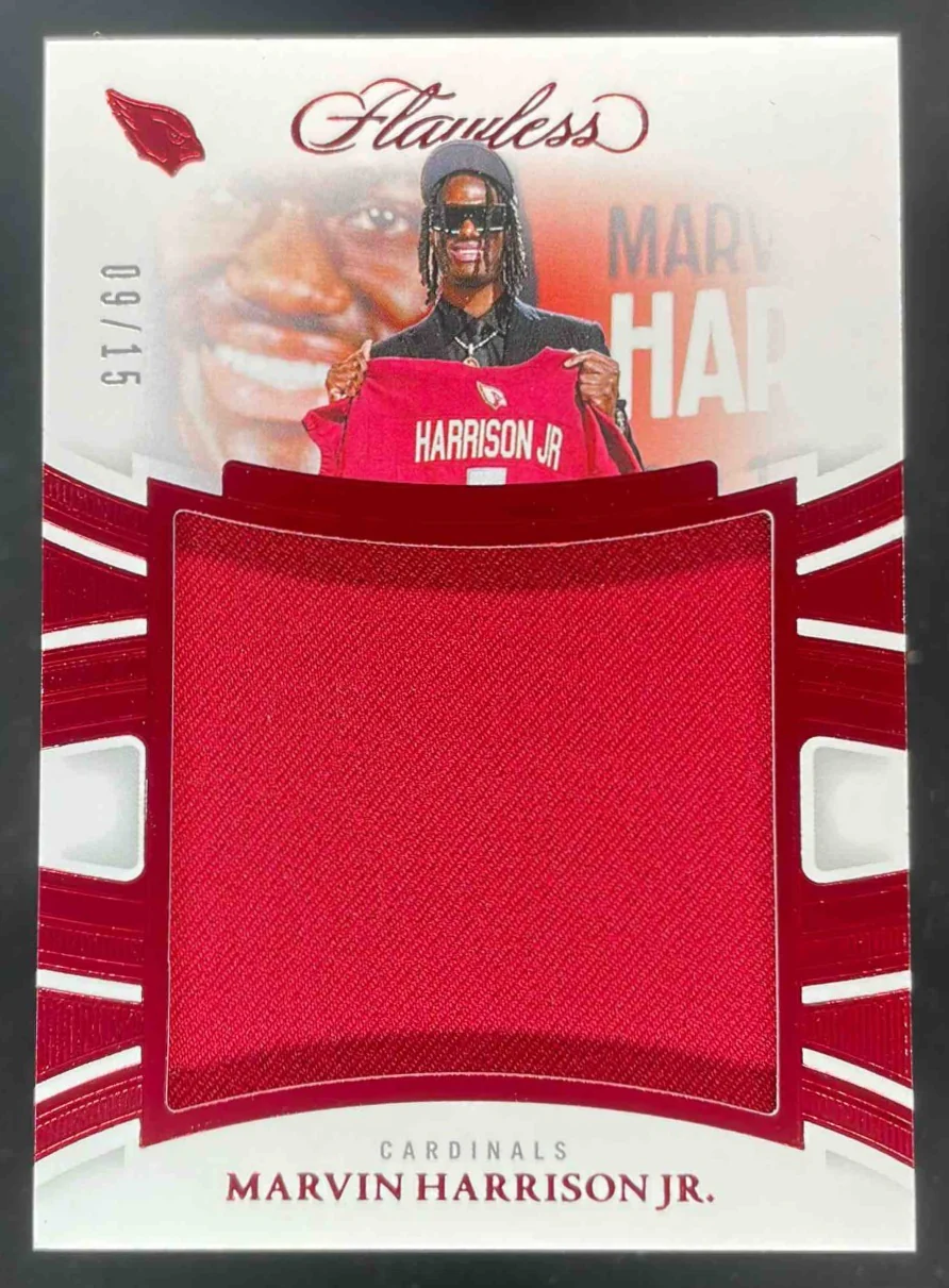2025 Panini Flawless Draft Night Jerseys Ruby #17 Marvin Harrison Jr. /15