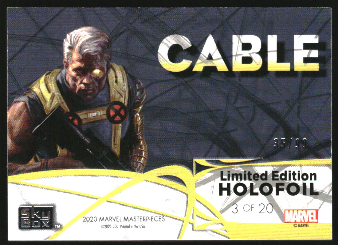 2020 Upper Deck Marvel Masterpieces Holofoil Speckle #HF3 Cable /99 - Image 2