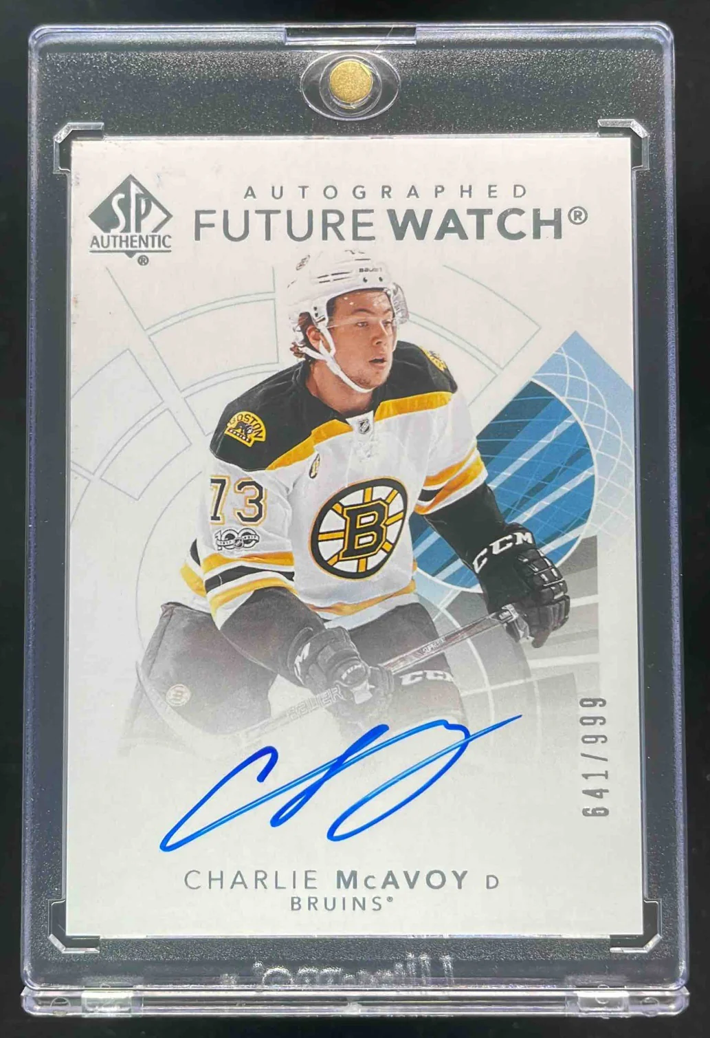2017-18 SP Authentic #116 Charlie McAvoy RC Future Watch Auto /999