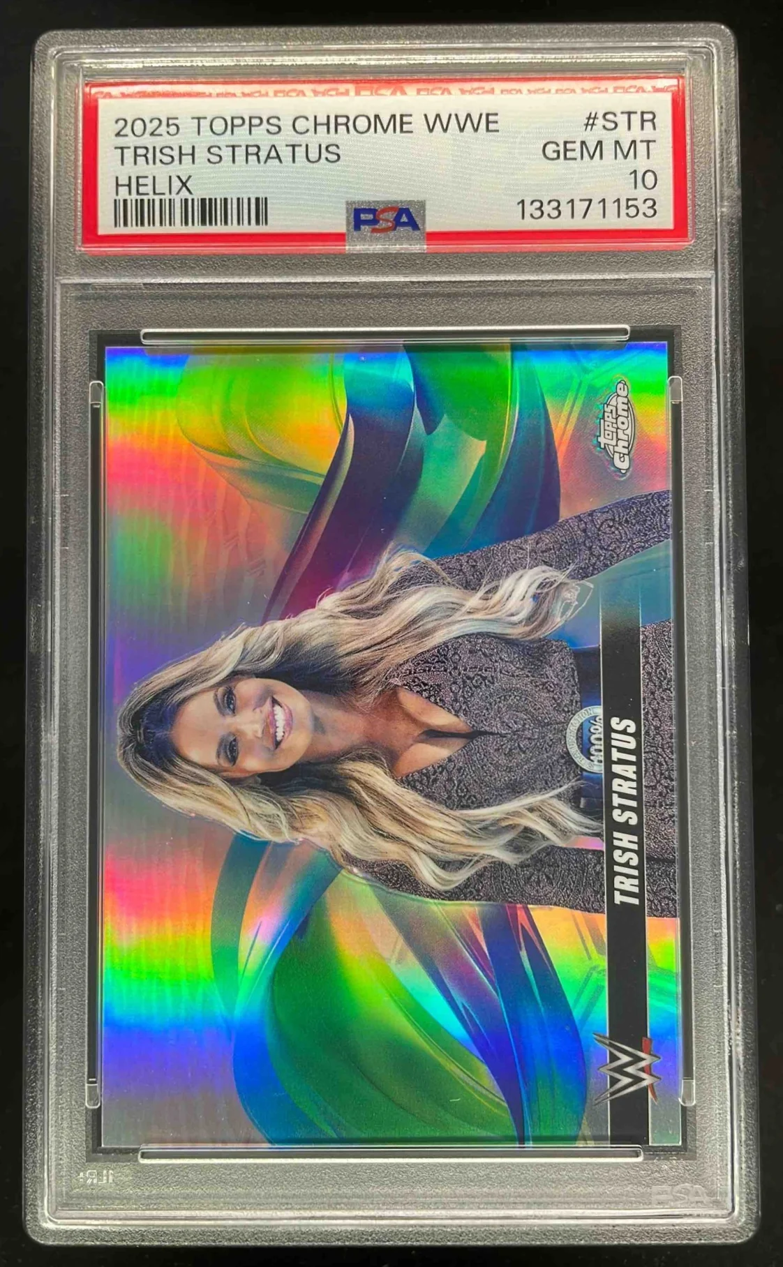 2025 Topps Chrome WWE Helix #HLX-STR Trish Stratus PSA 10