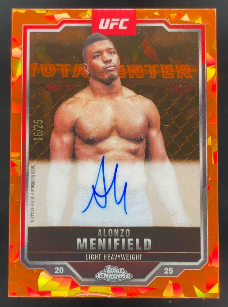 2025 Topps UFC Chrome Sapphire Veteran Orange #CVA-AM Alonzo Menifield Auto /25