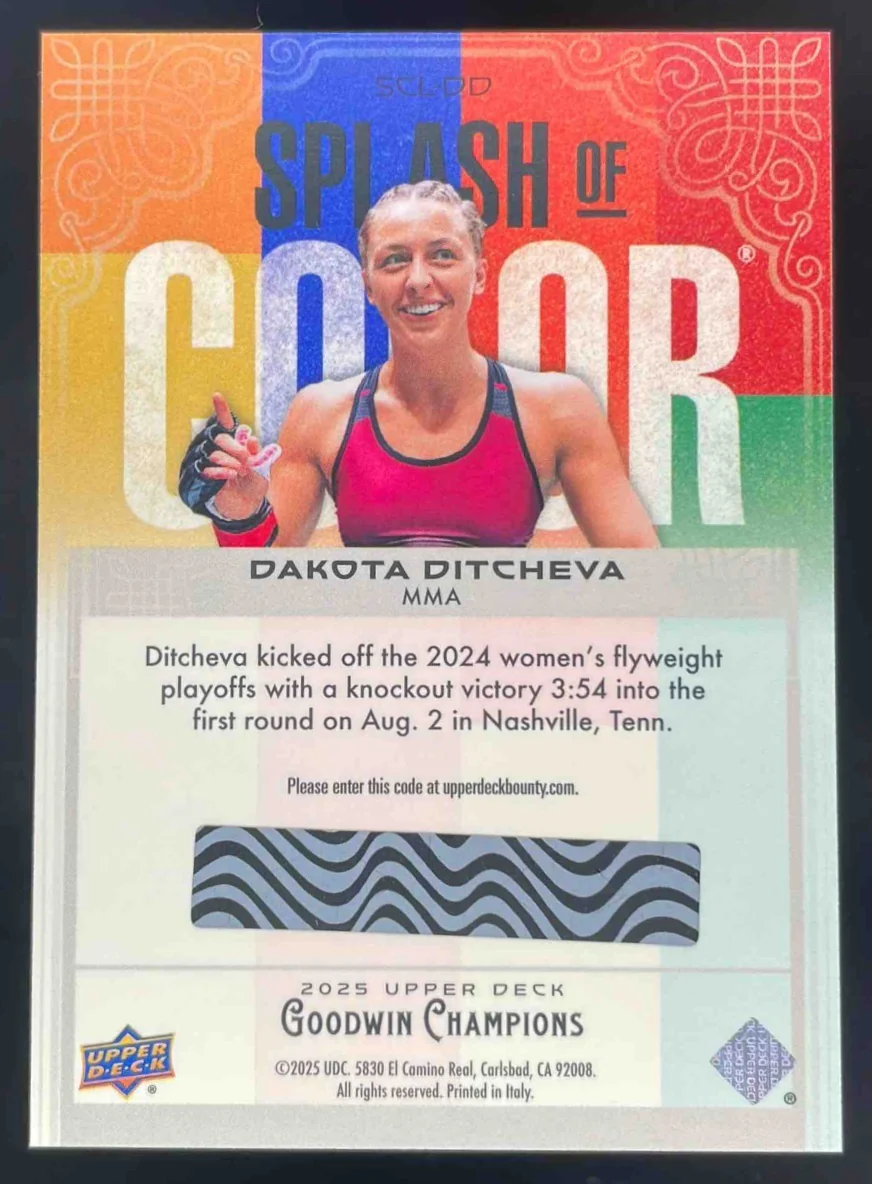 2025 Goodwin Champions Splash of Color 3-D Lenticular #SCL-DD Dakota Ditcheva - Image 2