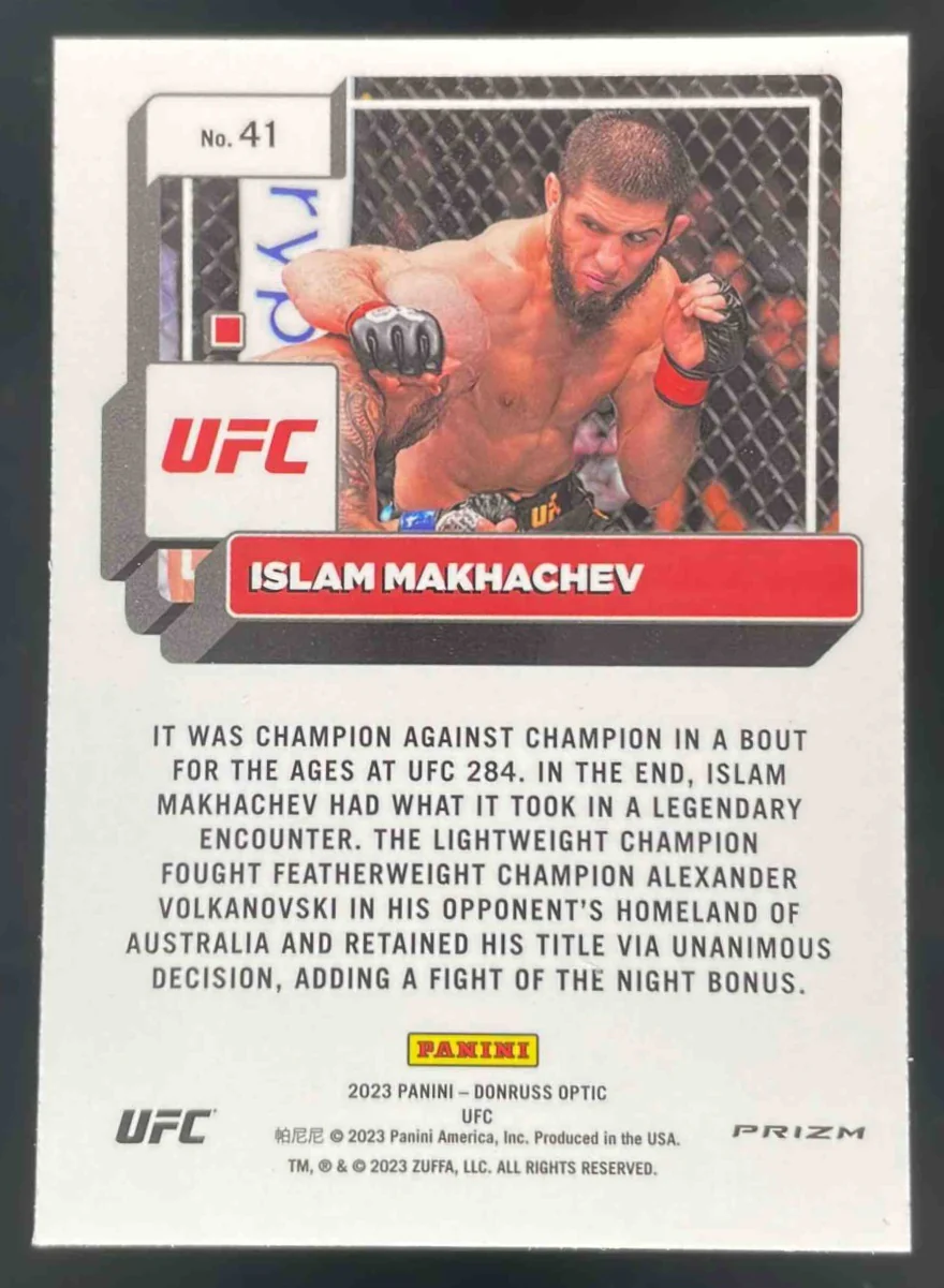 2023 Panini Donruss Optic UFC Photon Prizm #41 Islam Makhachev - Image 2
