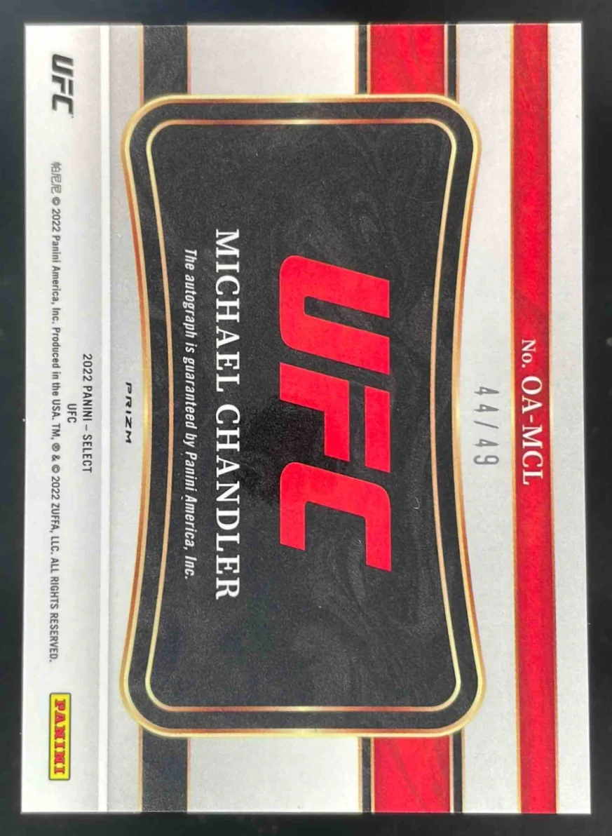 2022 Select UFC Octagon Action Blue Prizms #OA-MCL Michael Chandler Auto /49 - Image 2