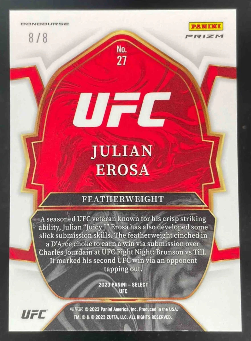 2023 Panini Select UFC Lucky Envelopes Prizms #27 Julian Erosa /8 - Image 2