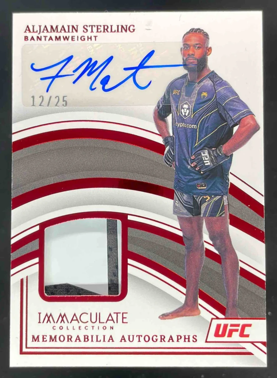 2023 Immaculate Collection UFC Memorabilia Auto Red Aljamain Sterling /25