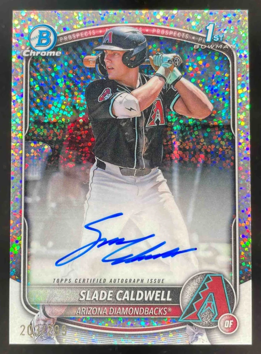 2025 Bowman Chrome Speckle Refractor #CPA-SC Slade Caldwell RC Auto /299