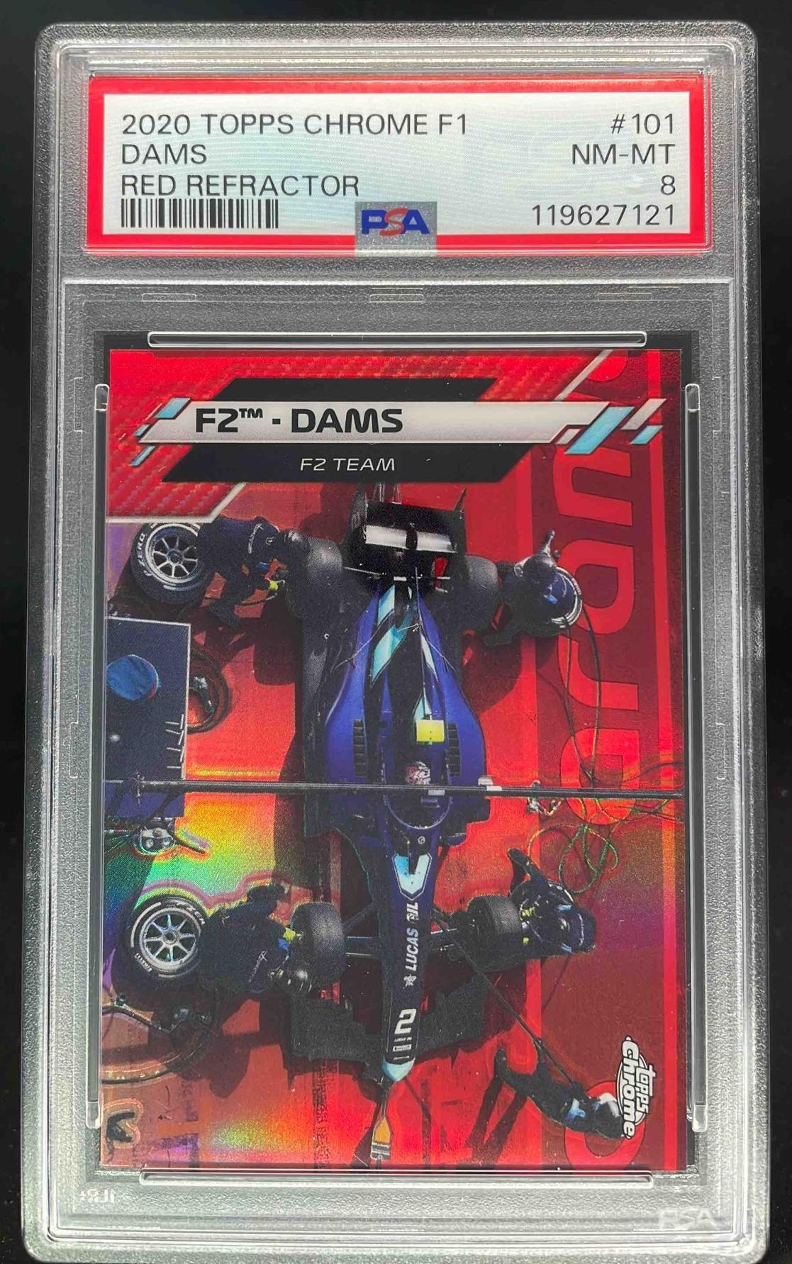 2020 Topps Chrome Sapphire Formula 1 Red #101 Dams F2 Team /5 PSA 8