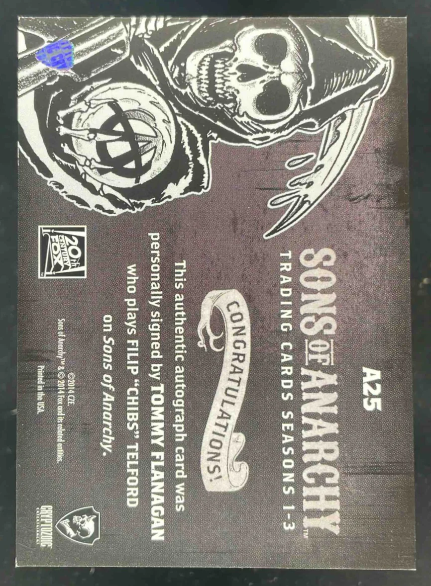 2014 Cryptozoic Sons of Anarchy Auto Tommy Flanagan Filip Chibs Telford - Image 2