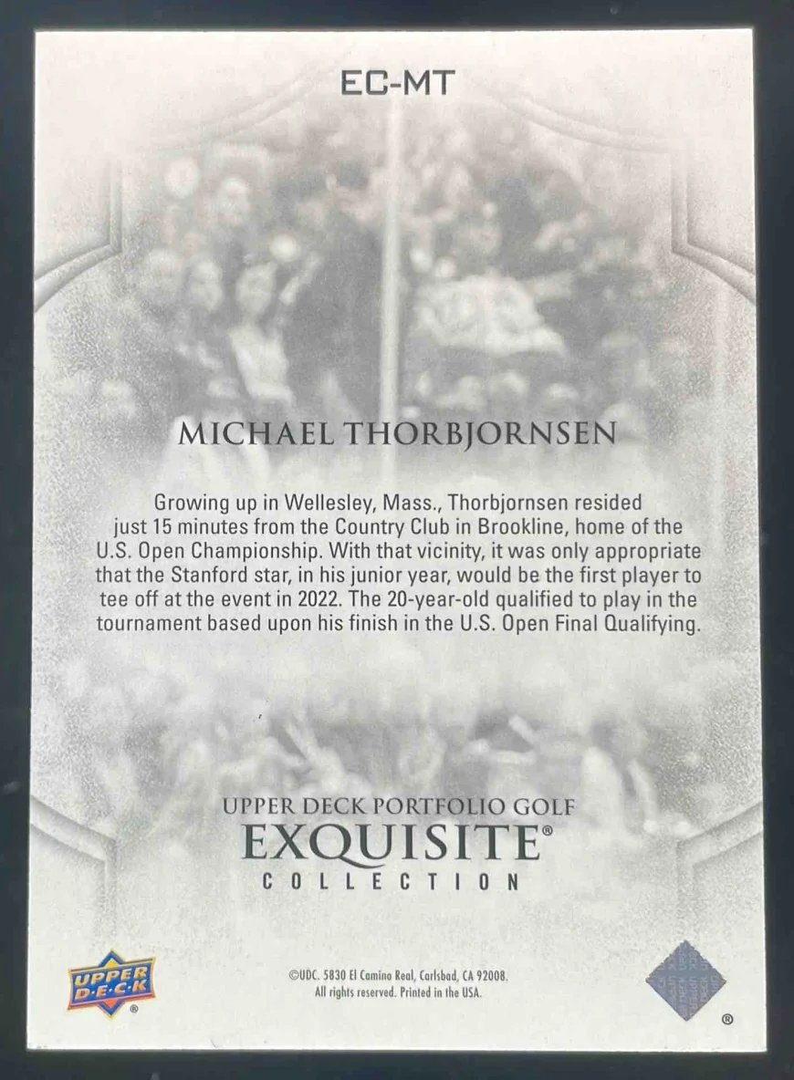 Upper Deck Portfolio Golf Exquisite Collection Michael Thorbjornsen RC /199 - Image 2