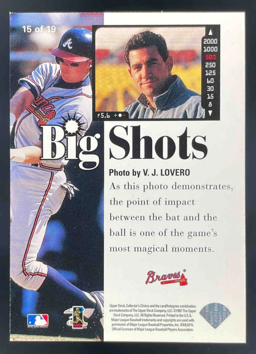 1997 Upper Deck Collector's Choice Big Shots #15 Chipper Jones - Image 2