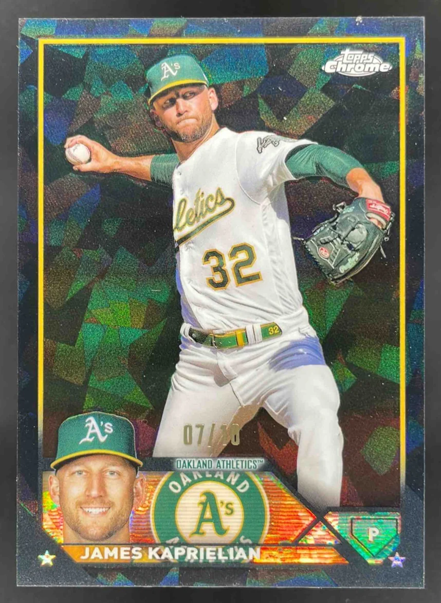 2023 Topps Chrome Update Sapphire Chrome Black #USCS240 James Kaprielian /10