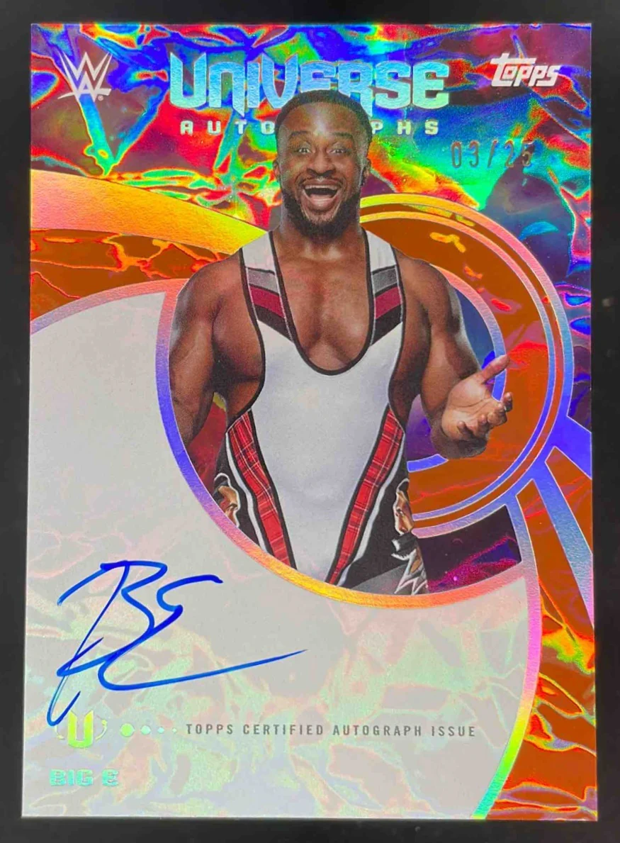 2025 Topps Universe WWE Universe Autographs Orange Warp #UNA-BIG Big E Auto /25