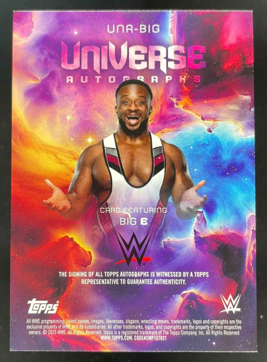 2025 Topps Universe WWE Universe Autographs Orange Warp #UNA-BIG Big E Auto /25 - Image 2