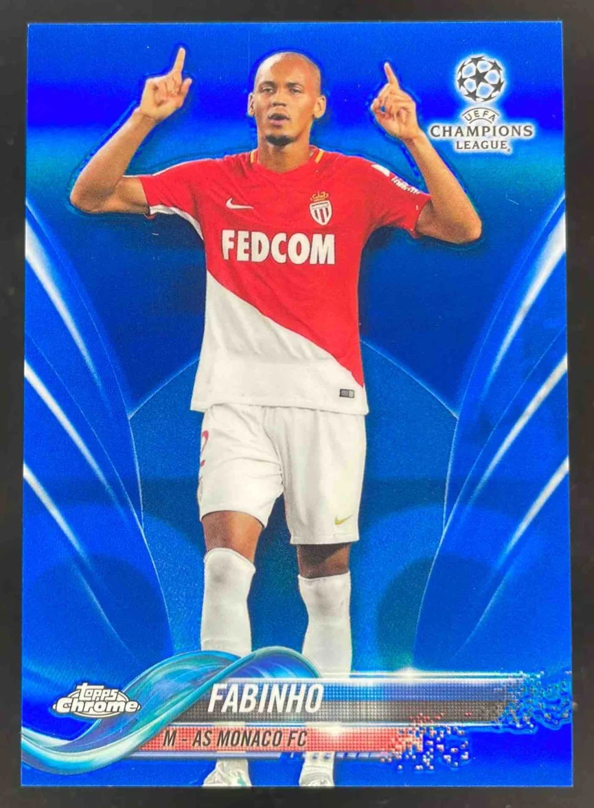 2017 Topps Chrome UEFA Champions League Blue Refractor #84 Fabinho Auto /150