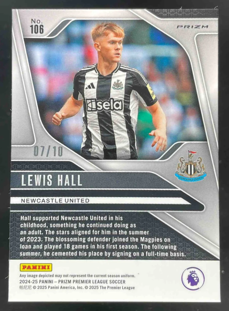 2024-25 Panini Prizm Premier League Gold Breakaway Prizm #106 Lewis Hall /10 - Image 2