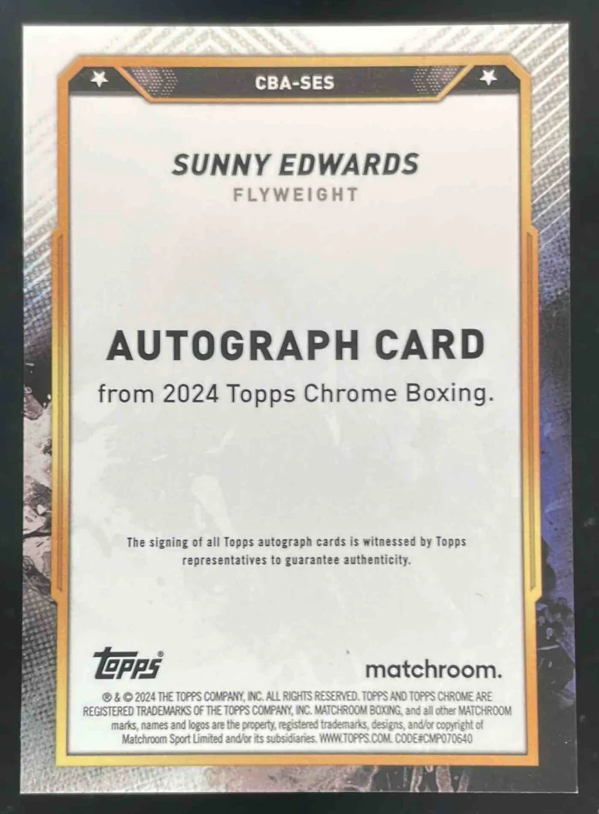 2024 Topps Chrome Autograph #CBA-SES Sunny Edwards Auto - Image 2