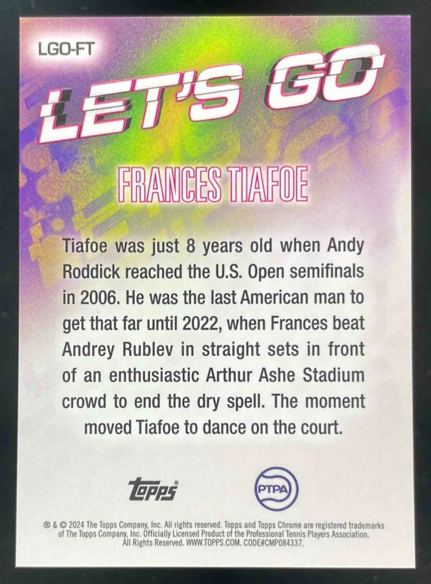 2024 Topps Chrome Let's Go! #LGO-FT Frances Tiafoe - Image 2