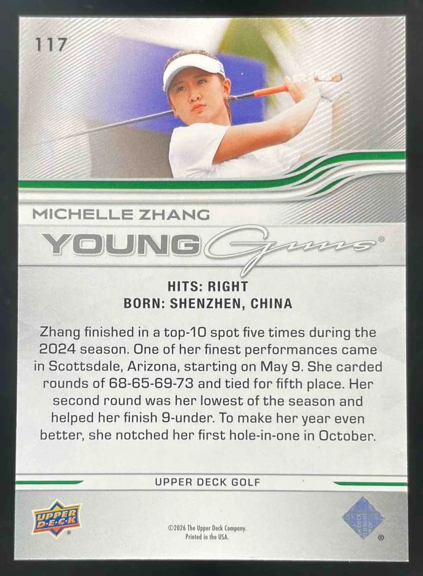 2026 Upper Deck Young Guns High Gloss #117 Michelle Zhang Young Guns /10 - Image 2
