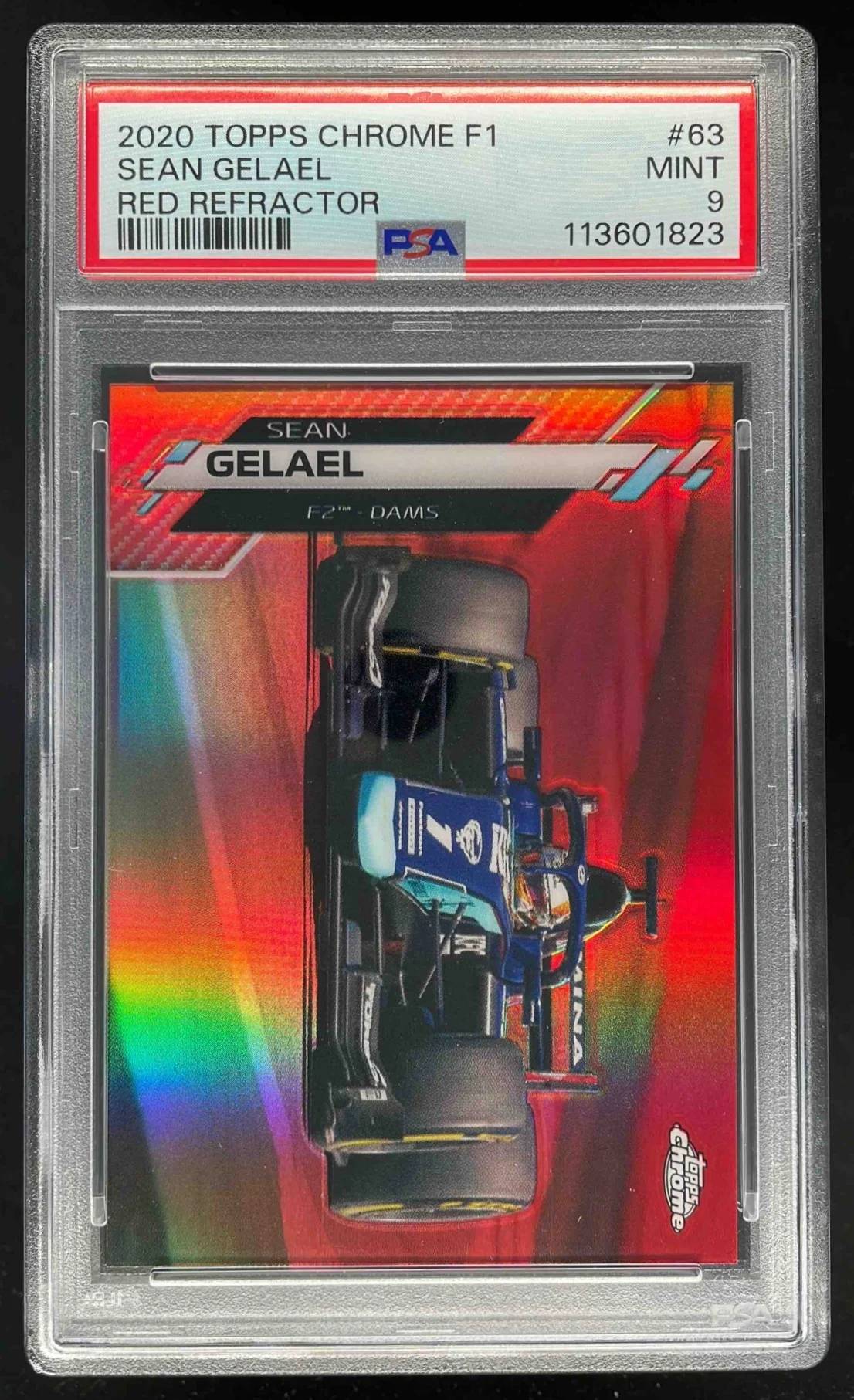 2020 Topps Chrome Formula 1 Red Refractor #63 Sean Gelael /5 PSA 9