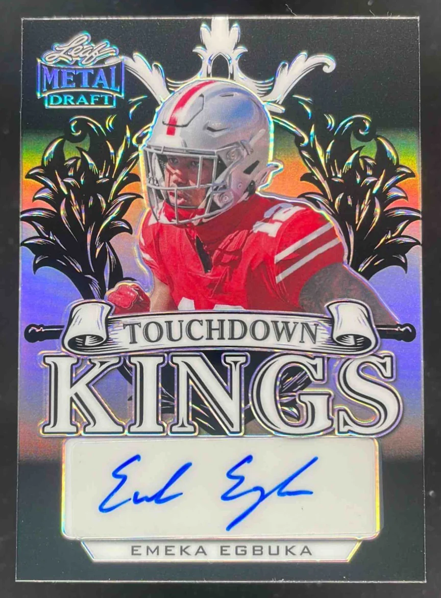 2022 Leaf Metal Draft Touchdown Kings Autographs #TK-EE1 Emeka Egbuka Auto /15
