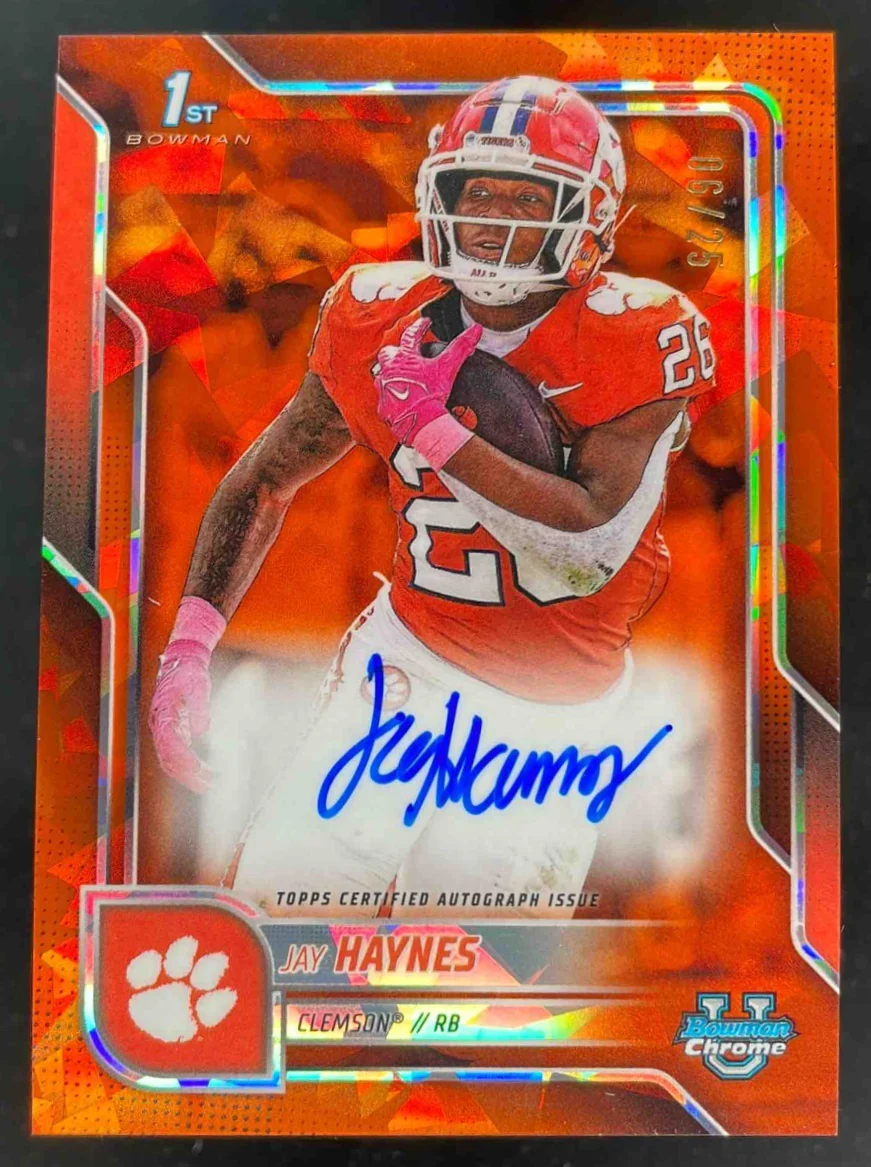 2025 Bowman Chrome University Sapphire Orange #BCA-JHA Jay Haynes Auto /25