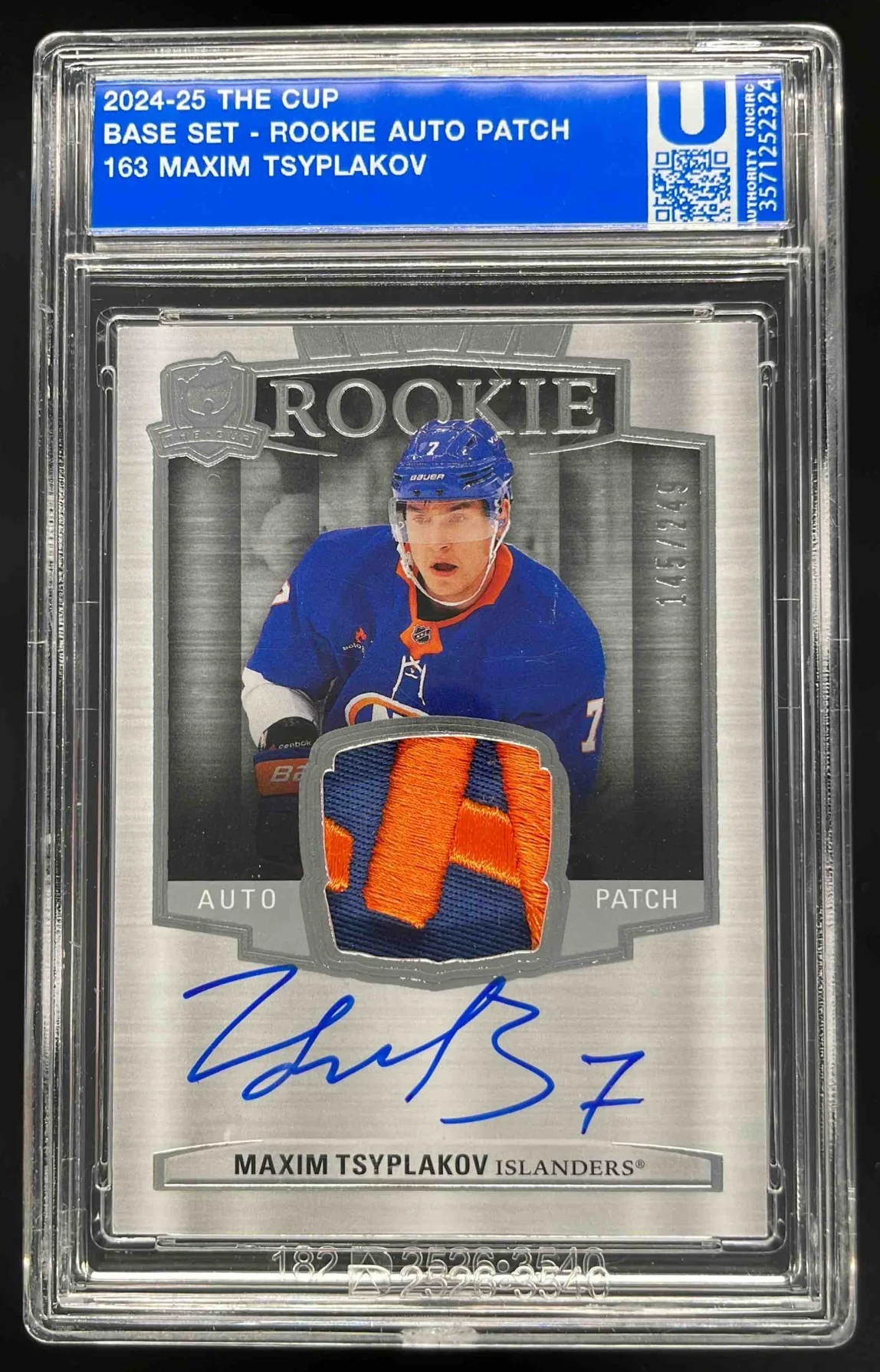 2024-25 Upper Deck The Cup #163 Maxim Tsyplakov Rookie Patch Auto /249