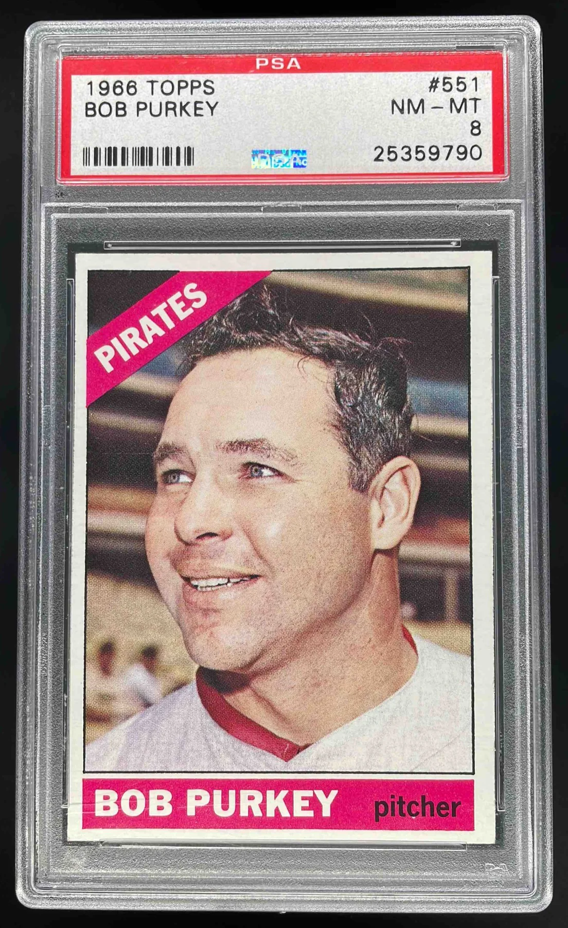 1966 Topps #551 Bob Purkey SP PSA 8