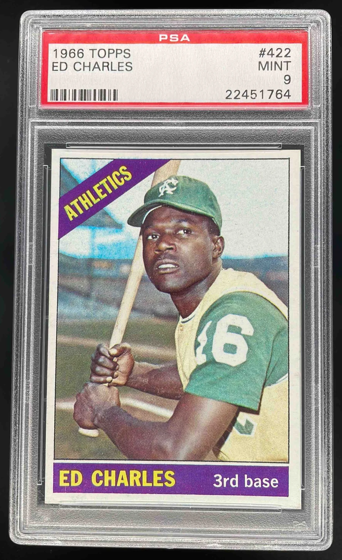 1966 Topps #422 Ed Charles PSA 9
