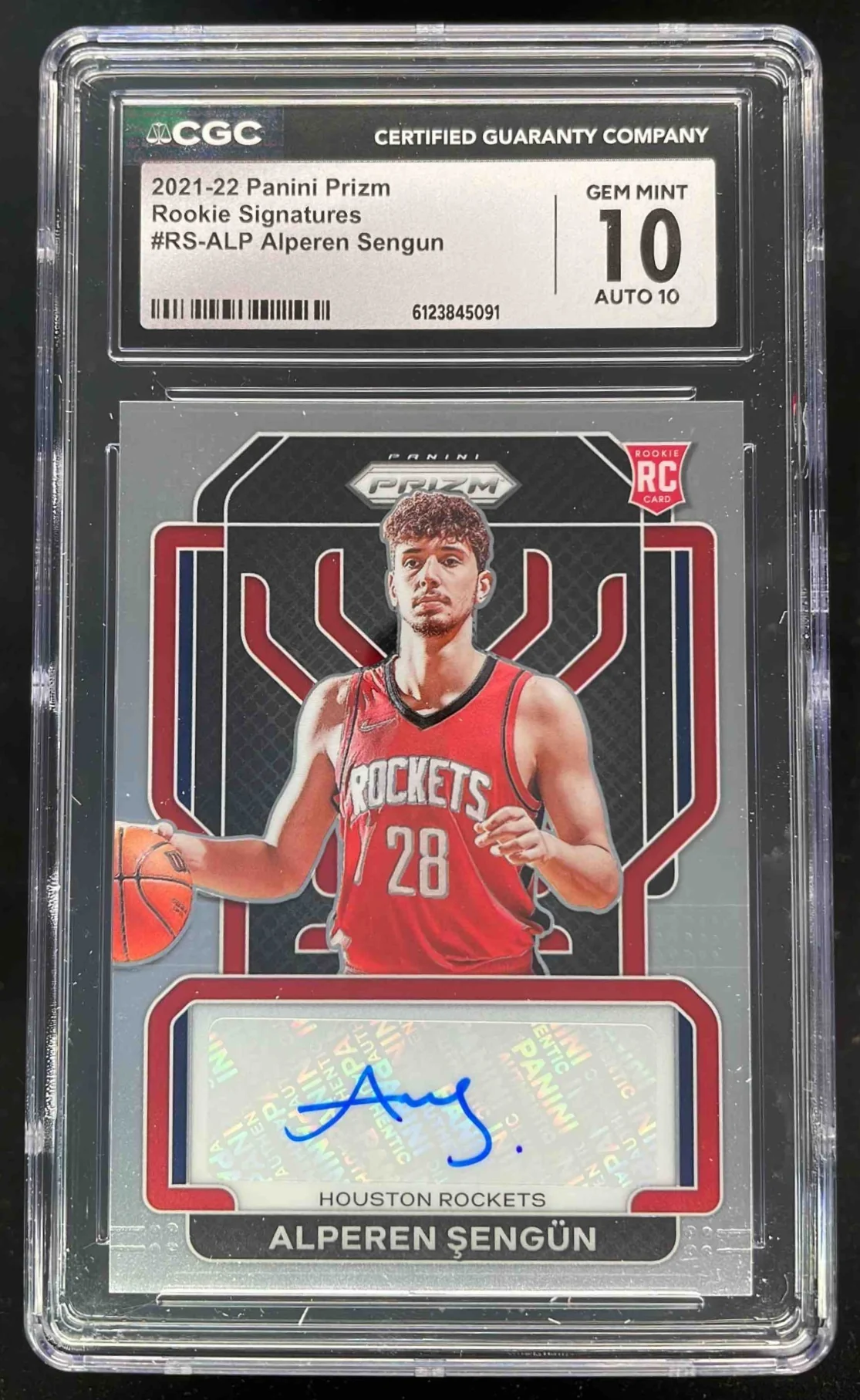 2021-22 Panini Prizm Rookie Signatures #RS-ALP Alperen Sengun RC Auto CGC 10