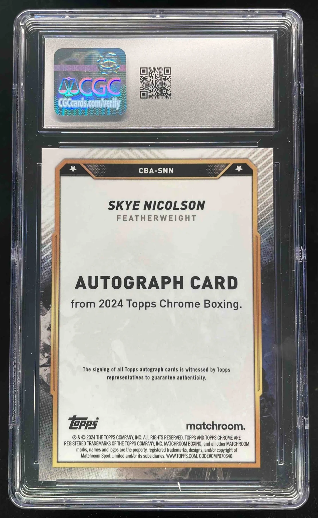 2024 Topps Chrome Autograph Red Refractor #CBA-SNN Skye Nicolson Auto /5 CGC 10 - Image 2