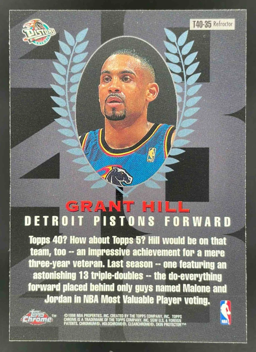 1997-98 Topps Chrome Topps 40 Refractor #T40-35 Grant Hill - Image 2