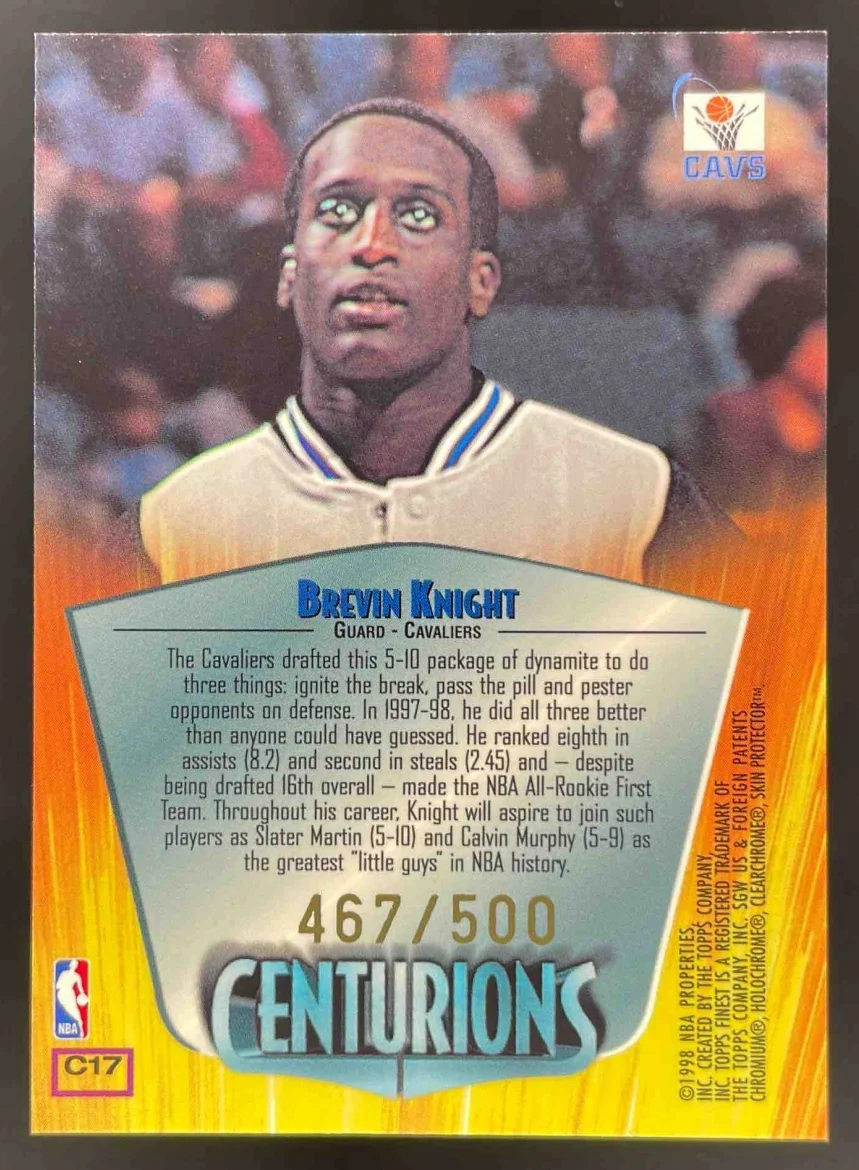 1998-99 Topps Finest Centurions #C17 Brevin Knight /500 - Image 2