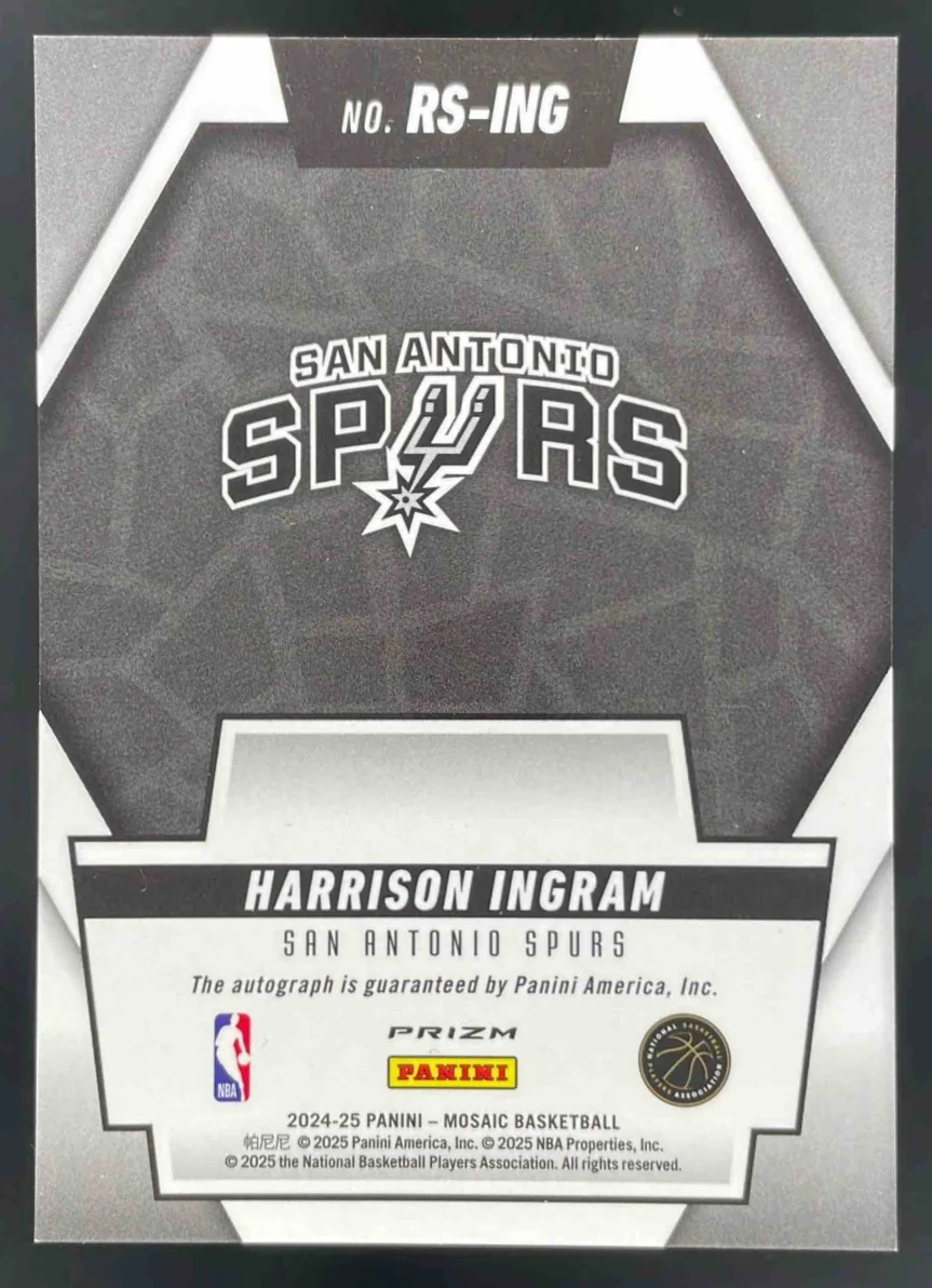 2024-25 Panini Mosaic Rookie Scripts Genesis #RS-ING Harrison Ingram RC Auto - Image 2