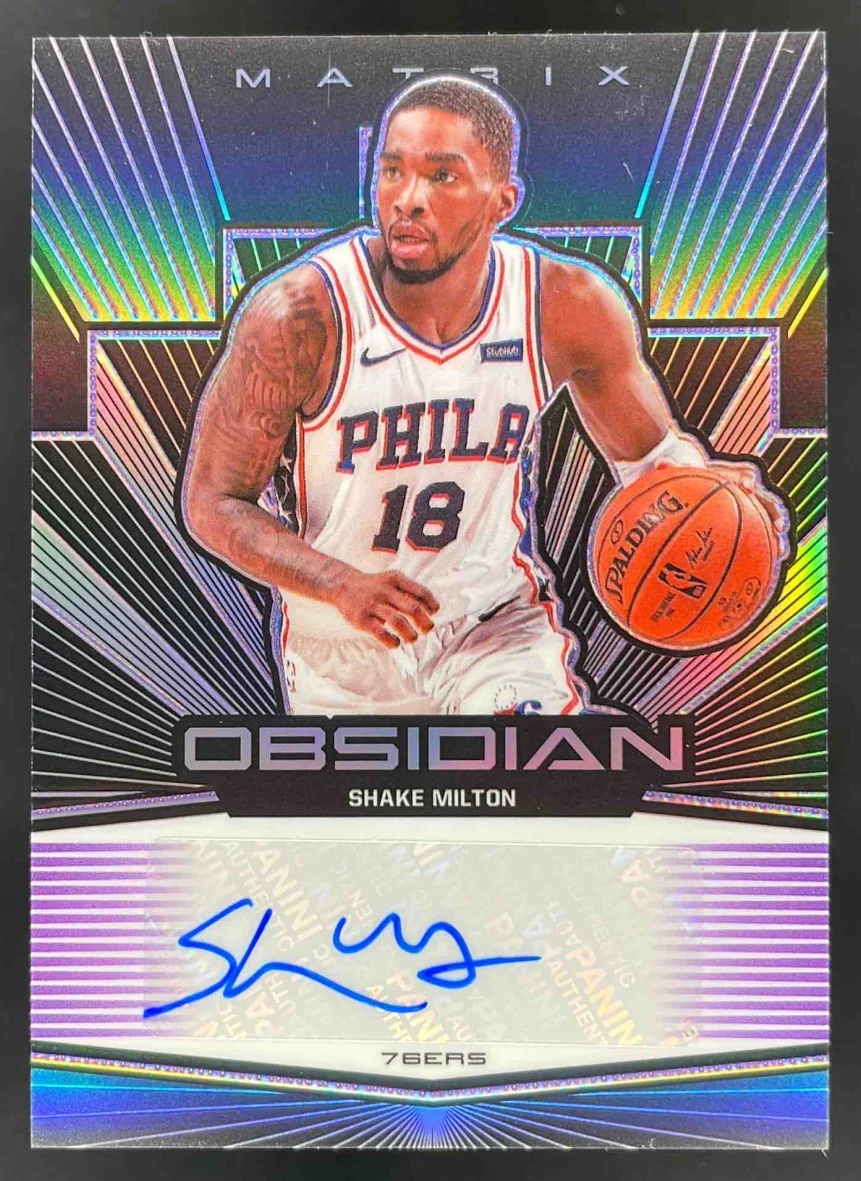 2019-20 Obsidian Matrix Autographs Electric Etch Purple Shake Milton Auto /75
