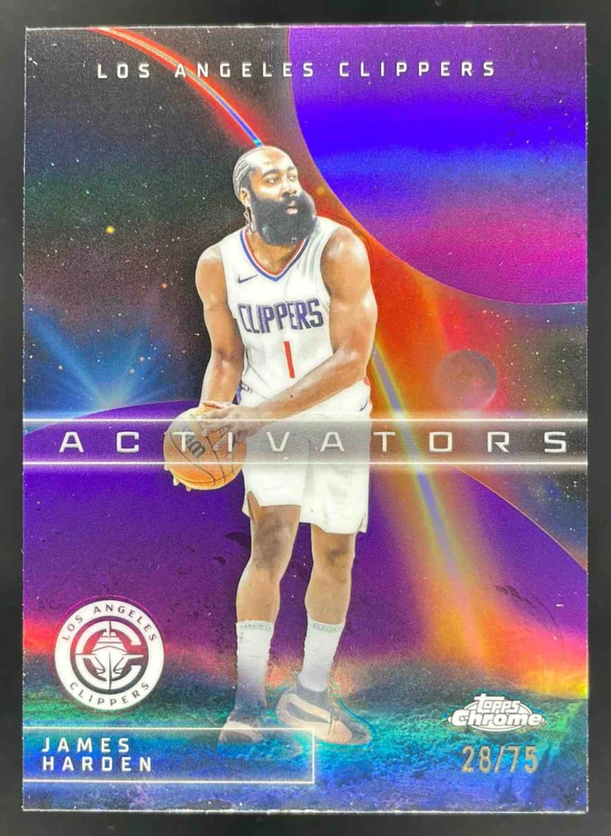 2025-26 Topps Chrome Activators Purple Refractor #AC-8 James Harden /75