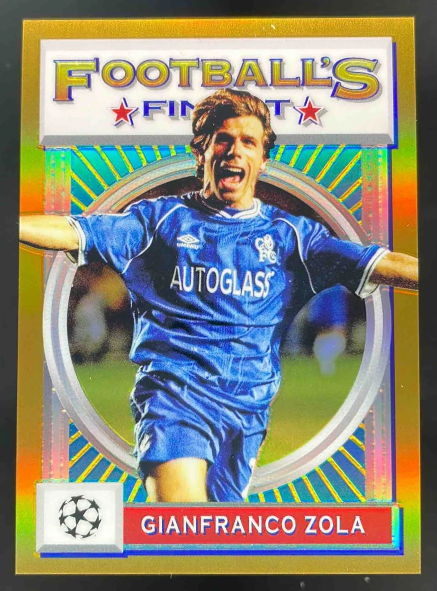 2021 Topps Finest Flashbacks UEFA Gold Refractor #144 Gianfranco Zola /50