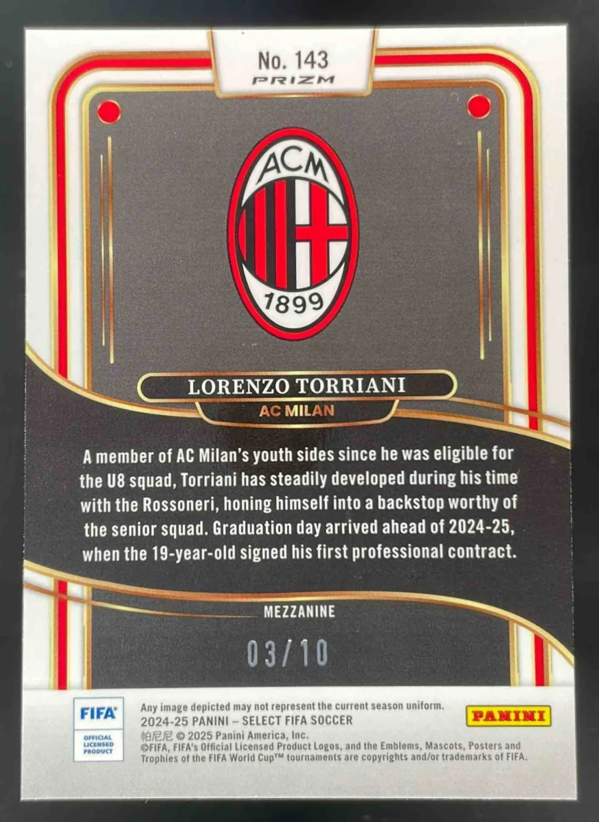 2024-25 Panini Select FIFA Mezzanine Gold #143 Lorenzo Torriani RC /10 - Image 2