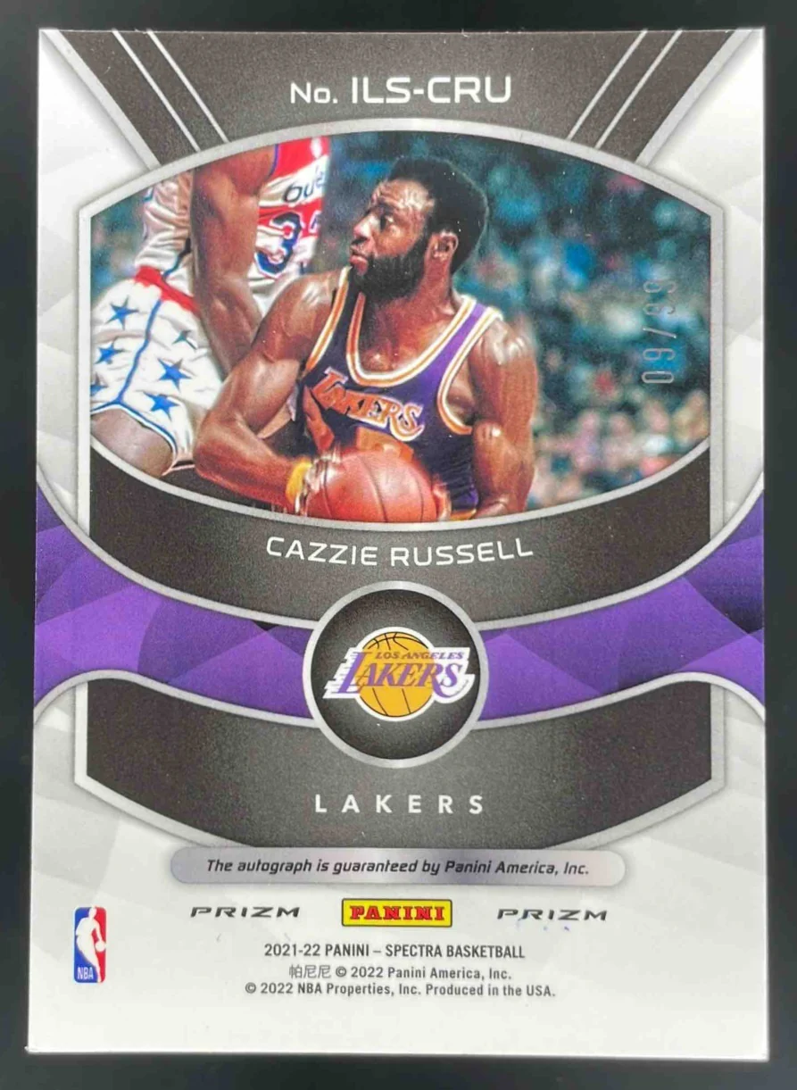 2021-22 Spectra Illustrious Legends Signatures #ILS-CRU Cazzie Russell Auto /99 - Image 2