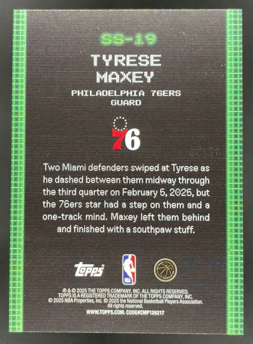 2025-26 Topps Scan and Slam #SS-19 Tyrese Maxey - Image 2