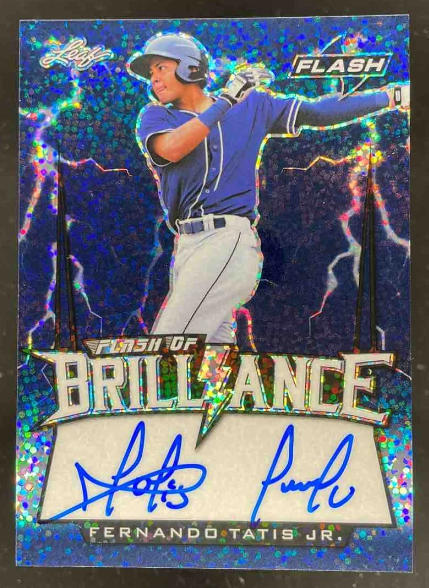 2018 Leaf Flash of Brilliance Autographs Blue #FT1 Fernando Tatis Jr. Auto /50