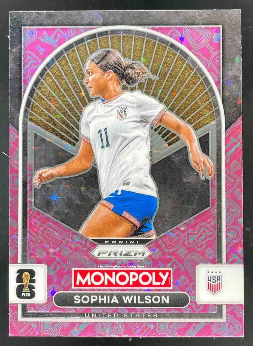 2026 Panini Prizm Monopoly World Cup Pink Stars Prizm #95 Sophia Wilson