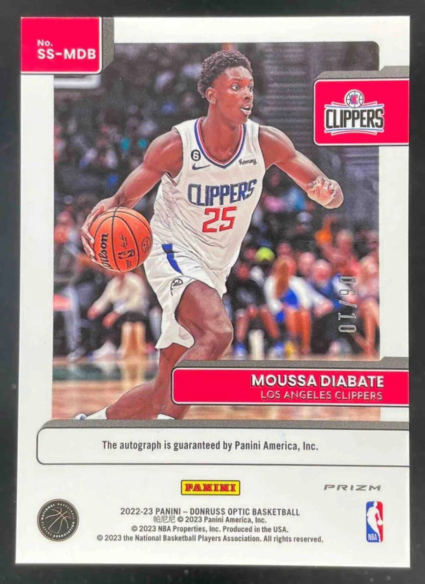 2022-23 Donruss Optic Signature Series Gold #SS-MDB Moussa Diabate RC Auto /10 - Image 2
