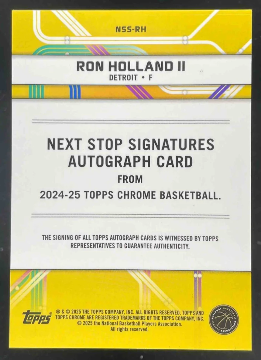2024-25 Topps Chrome Next Stop Red Geometric #NSS-RH Ron Holland II RC Auto /5 - Image 2